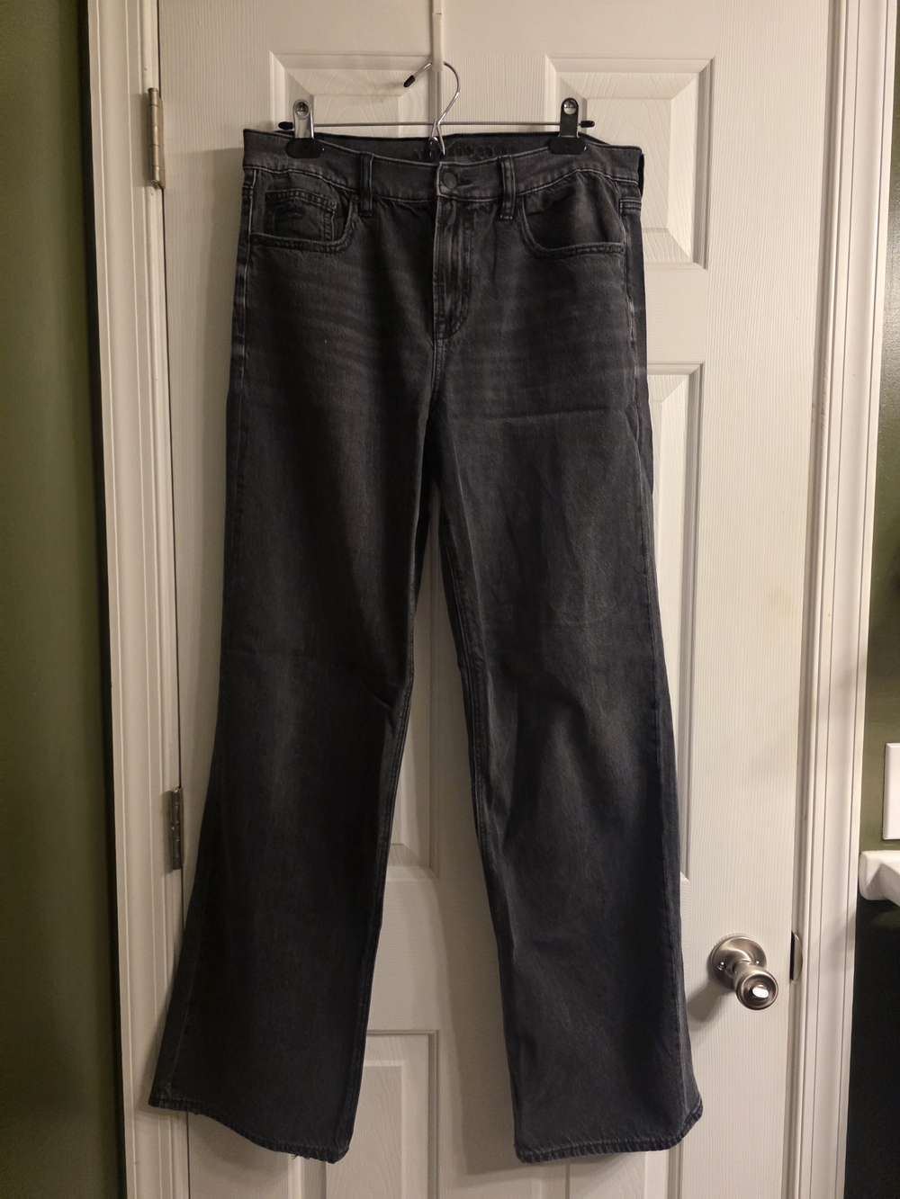 American Eagle Outfitters Dark Gray Wide-Leg Jeans
